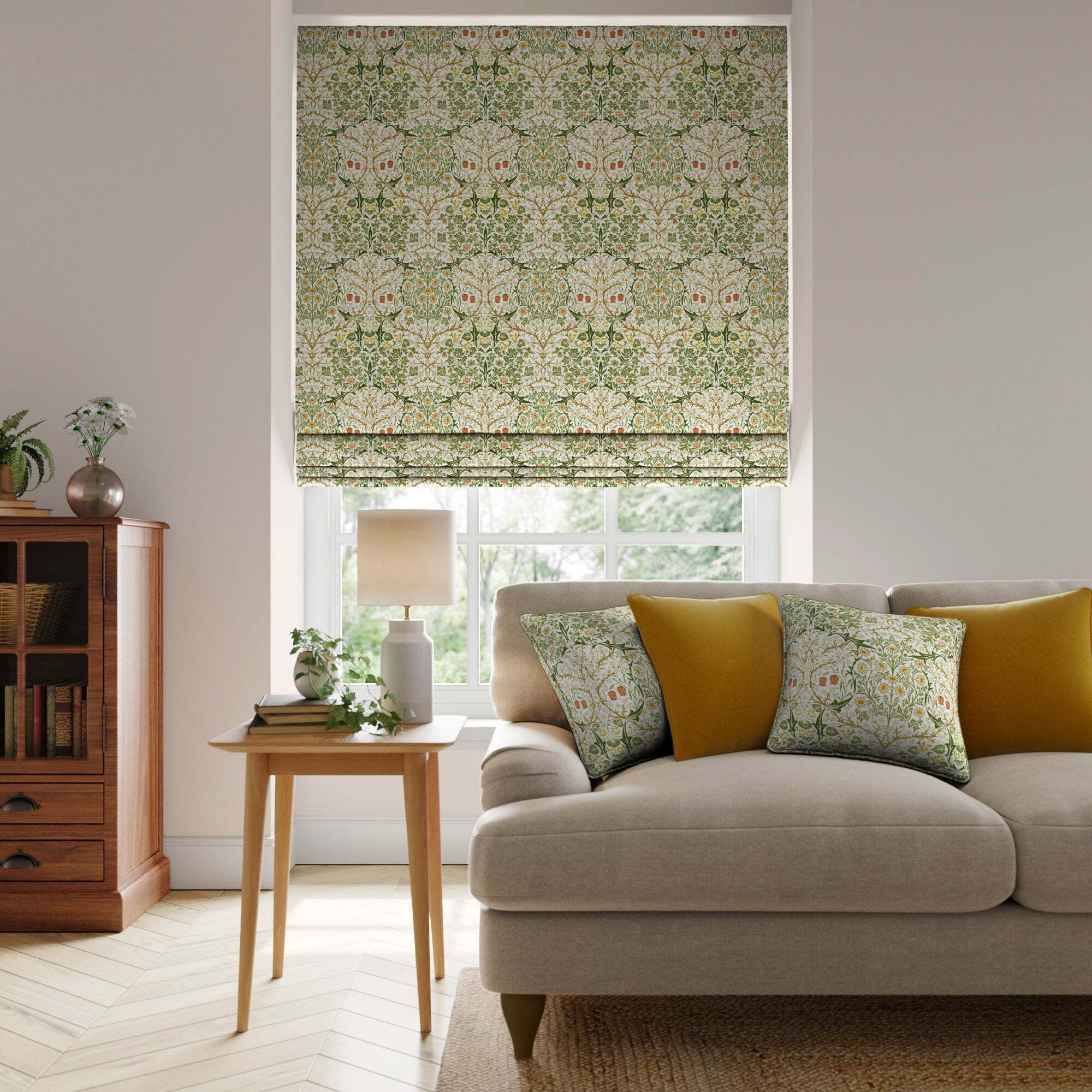 Blackthorn Made to Measure Roman Blinds Green/Yellow