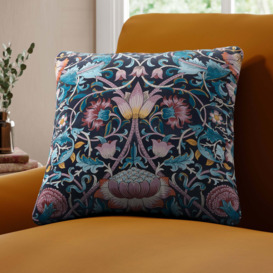 William Morris At Home Lodden Velvet Made to Order Cushion Cover Navy Blue/Pink