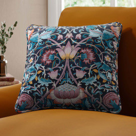 William Morris At Home Lodden Velvet Made to Order Cushion Cover Navy Blue/Pink