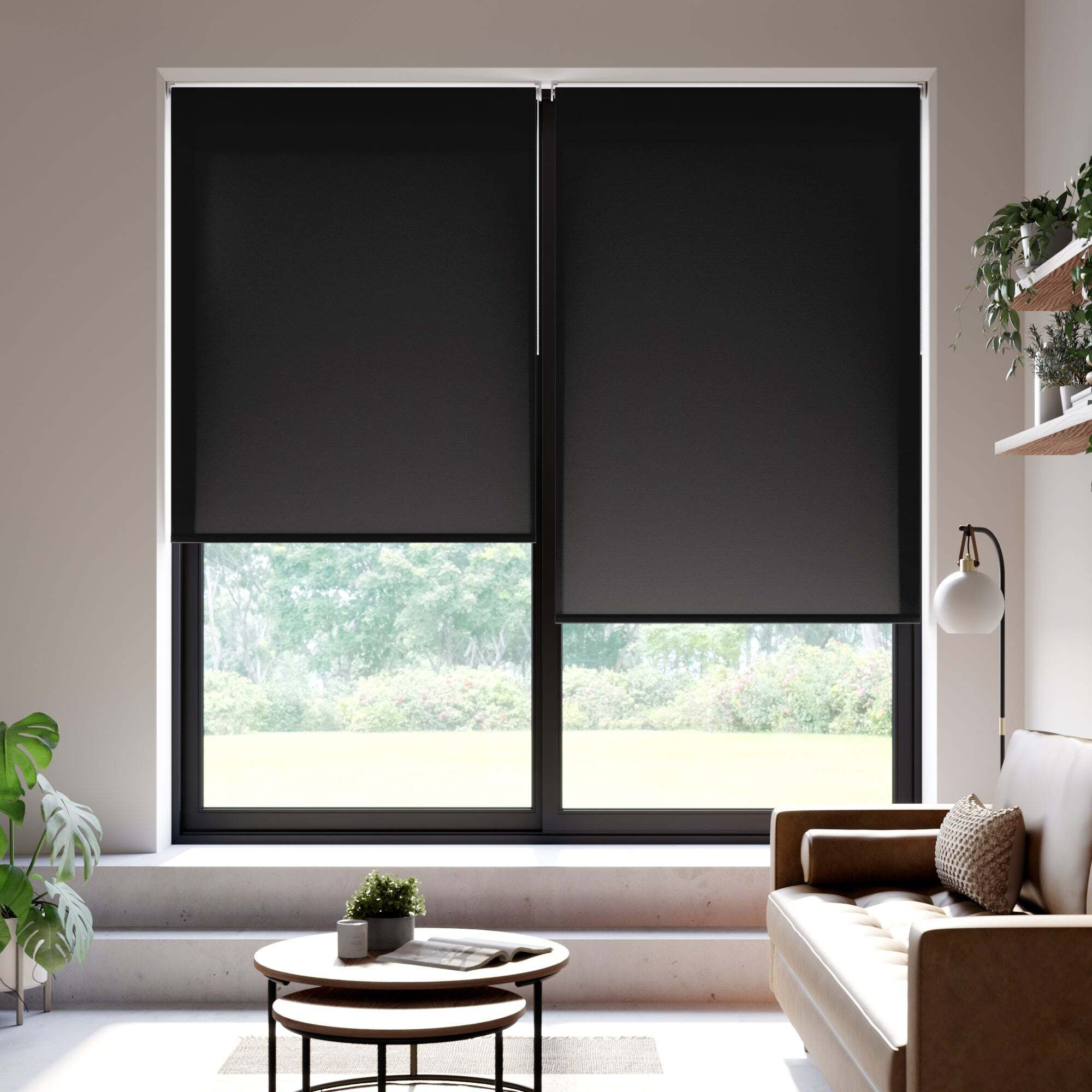 Perspective Daylight Made to Measure Flame Retardant Roller Blind Black