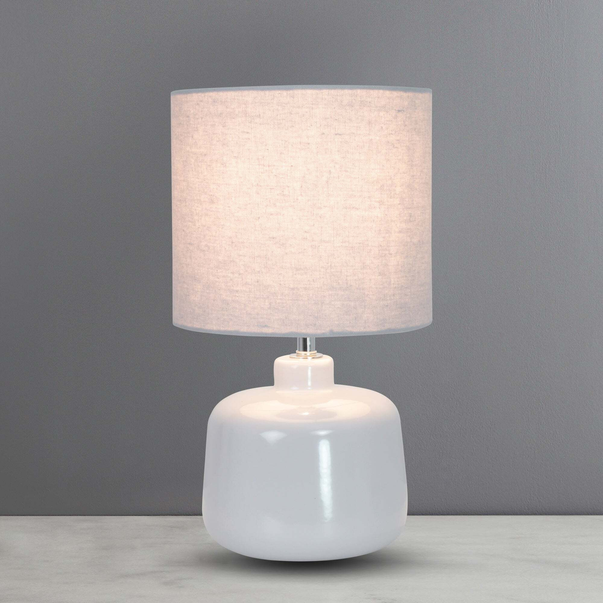 Oslo Set of 2 Ceramic Dove Grey Table Lamp Grey