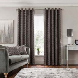 Chenille Ogee Eyelet Curtains - thumbnail 2