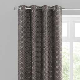Chenille Ogee Eyelet Curtains - thumbnail 1