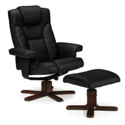 Malmo Faux Leather Swivel Recliner and Stool - thumbnail 2