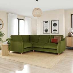 Hattie Matte Plush Velvet Corner Sofa - thumbnail 1