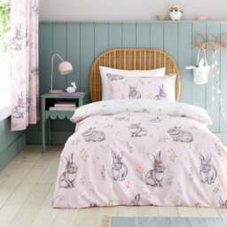 Catherine Lansfield Bunny Tails Ditsy Flowers Duvet Cover and Pillowcase Set - thumbnail 1