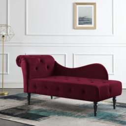 Wisteria Velvet Chaise Lounge - thumbnail 1