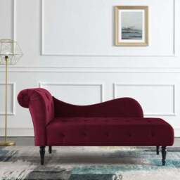 Wisteria Velvet Chaise Lounge - thumbnail 2