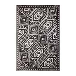 Fallen Fruits Diamond Black and White Outdoor Rug - thumbnail 1