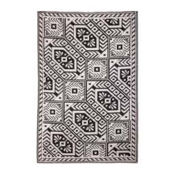 Fallen Fruits Diamond Black and White Outdoor Rug - thumbnail 2