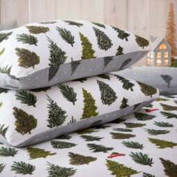 furn. Evergreen 100% Brushed Cotton Duvet Cover Set Pine Green - thumbnail 2