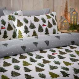furn. Evergreen 100% Brushed Cotton Duvet Cover Set Pine Green - thumbnail 3