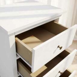 Lynton Tall Small 5 Drawer Chest, White - thumbnail 3