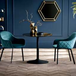 Nero 2 Seater Dining Table Table with 2 Lima Dining Chairs - thumbnail 1
