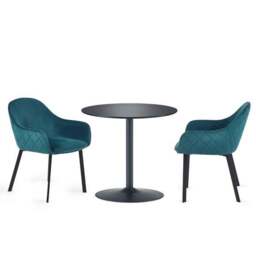 Nero 2 Seater Dining Table Table with 2 Lima Dining Chairs - thumbnail 2