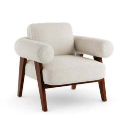 Brynn Cream Borg Accent Chair - thumbnail 6
