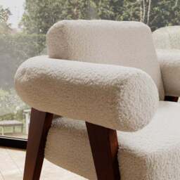 Brynn Cream Borg Accent Chair - thumbnail 3