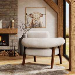 Brynn Cream Borg Accent Chair - thumbnail 2