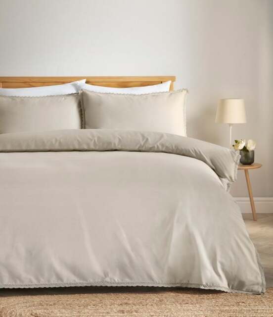Pure Cotton Lace Duvet Cover & Pillowcase Set - image 1