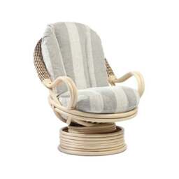 Desser Dijon Rattan Athena Stripe Deluxe Swivel Rocking Chair - thumbnail 2