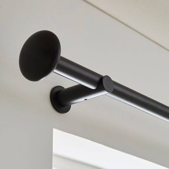 Pebble Fixed Metal Curtain Pole with Rings - image 1