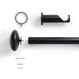 Pebble Fixed Metal Curtain Pole with Rings - thumbnail 2