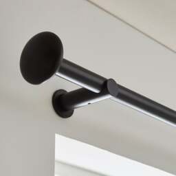Pebble Fixed Metal Curtain Pole with Rings - thumbnail 1