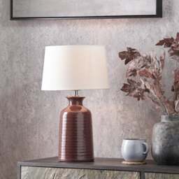 Pacific Lifestyle Helka Ribbed Reactive Glaze Table Lamp - thumbnail 1