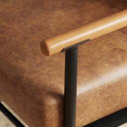 Arbour Faux Leather Industrial Accent Chair - thumbnail 4