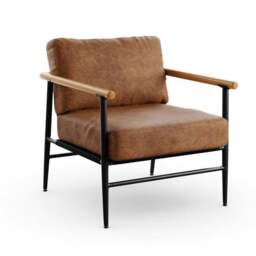 Arbour Faux Leather Industrial Accent Chair - thumbnail 6
