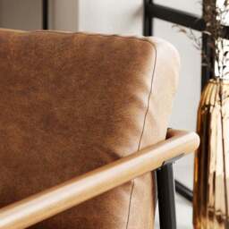 Arbour Faux Leather Industrial Accent Chair - thumbnail 3