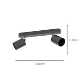 EGLO Essentials Reciso-E 2 Light Semi Flush Spotlight Bar - thumbnail 4