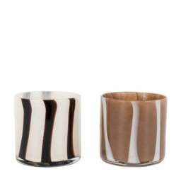 Cedar & Sage Set of 2 Candy Striped Tealight Holders - thumbnail 4