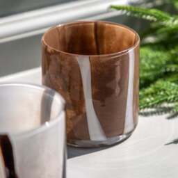 Cedar & Sage Set of 2 Candy Striped Tealight Holders - thumbnail 3