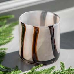 Cedar & Sage Set of 2 Candy Striped Tealight Holders - thumbnail 2