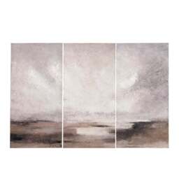Set of 3 Grey Abstract Black Framed Canvases - thumbnail 4