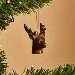Brown Ceramic Deer Hanging Decoration - thumbnail 1