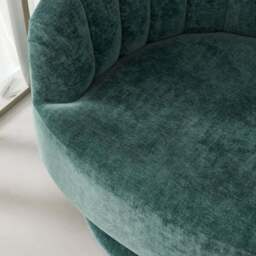 Elena Luxe Chenille Scalloped Swivel Chair - thumbnail 4