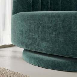 Elena Luxe Chenille Scalloped Swivel Chair - thumbnail 5