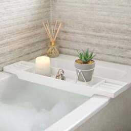 Marble Effect Bamboo Bath Rack - thumbnail 4