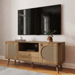 "Sorrel Wide TV Unit for TVs up to 55"", Wood Effect" - thumbnail 2