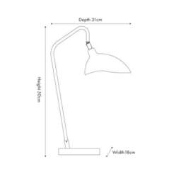 Toulon Matt Black Task Table Lamp - thumbnail 5