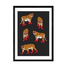 East End Prints Tigers In Red Boots Print by Tartagain - thumbnail 2