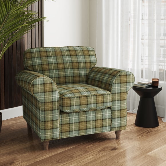 Flori Woven Check Fabric Orkney Armchair - image 1