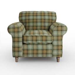 Flori Woven Check Fabric Orkney Armchair - thumbnail 6