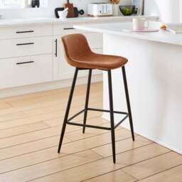 Jayden Counter Height Bar Stool, Faux Leather - thumbnail 2