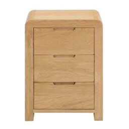 Curve 3 Drawer Bedside Table, Oak - thumbnail 4