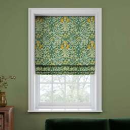 William Morris At Home Woodland Weeds Evergreen Cotton Made to Measure Roman Blind - thumbnail 3