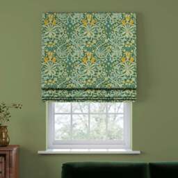 William Morris At Home Woodland Weeds Evergreen Cotton Made to Measure Roman Blind - thumbnail 4