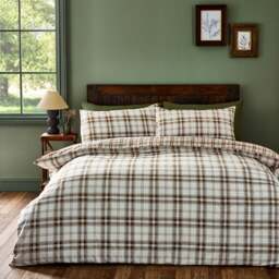 Catherine Lansfield Kelso Check Polycotton Duvet Cover & Pillowcase Set - thumbnail 1